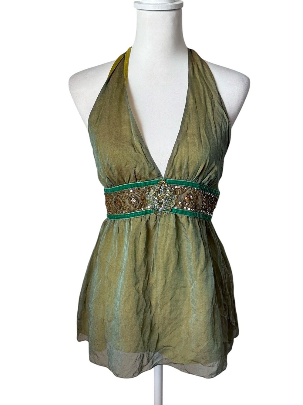 Silk Beaded Fairy Halter Top